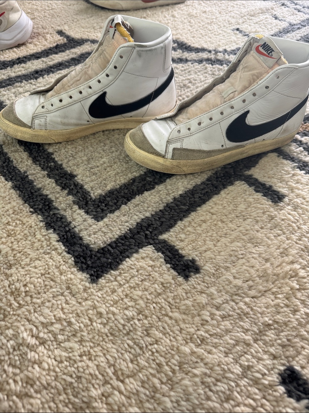 Nike Blazer High Top Sneakers - White with Black Swoosh